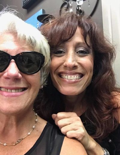 Sue with happy client at Soho Style Salon Lake Worth Florida